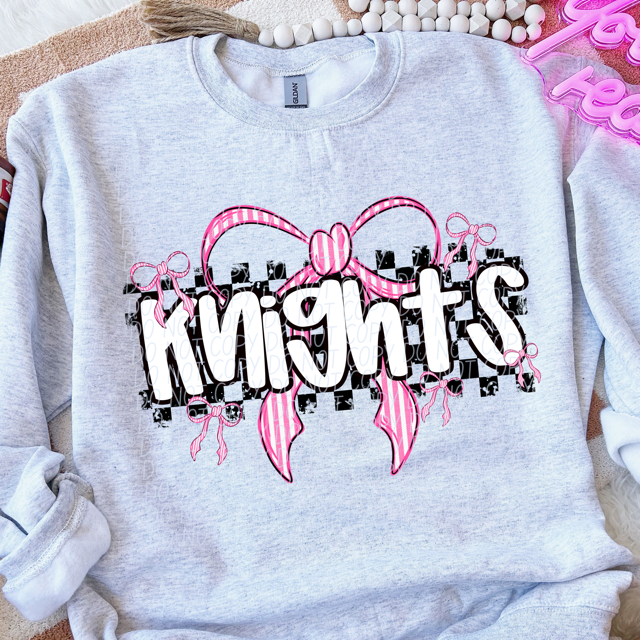 Pink Bow Mascots DTF Print