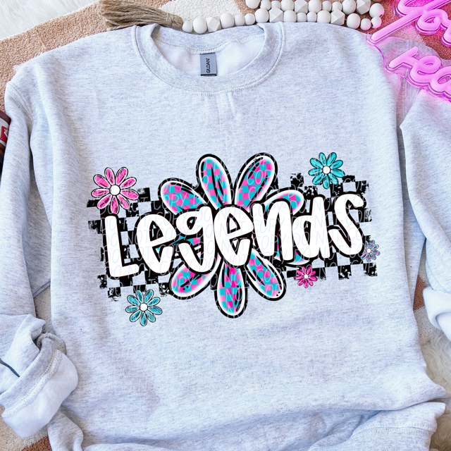 Checker Flower Mascots DTF Print