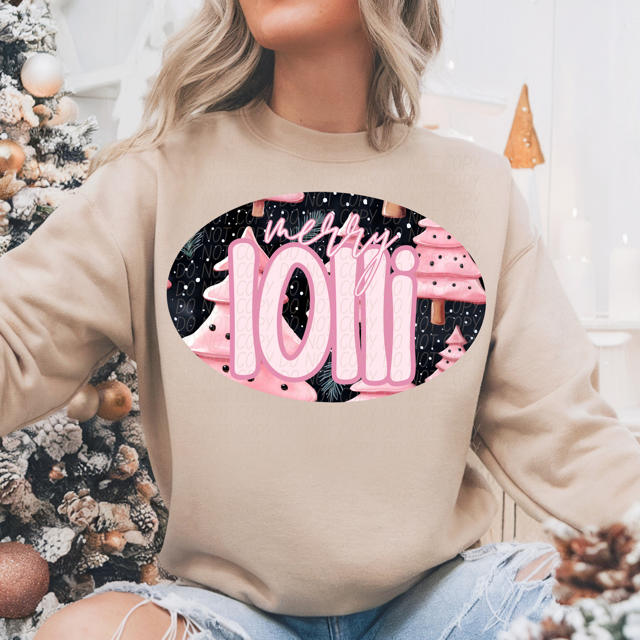 Pink Merry Names DTF Print