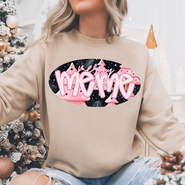 Pink Merry Names DTF Print