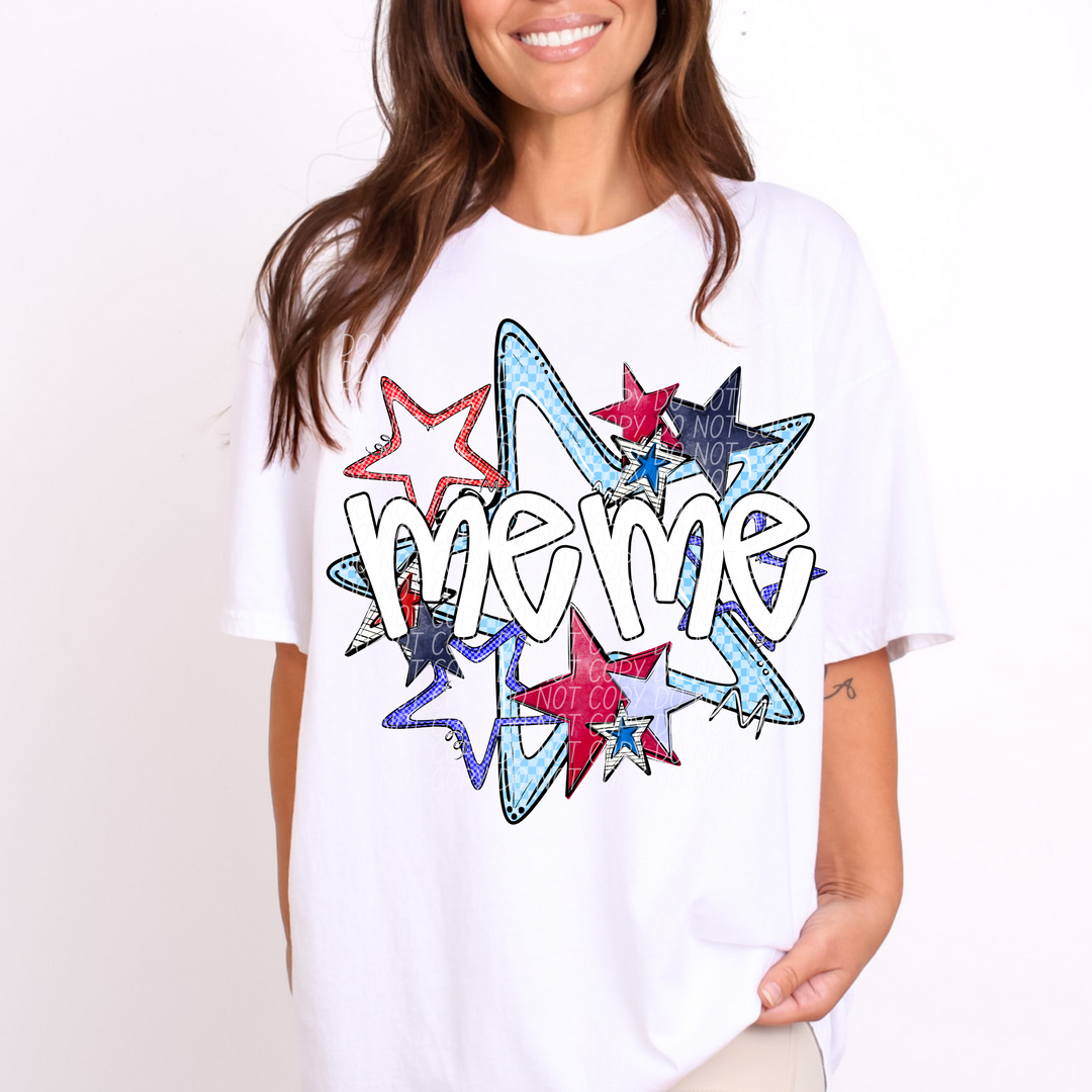 Fourth of July Star Names DTF Print