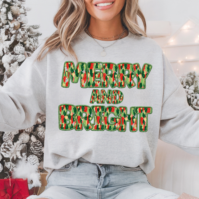 Merry and Bright Red and Green Dots DTF Print