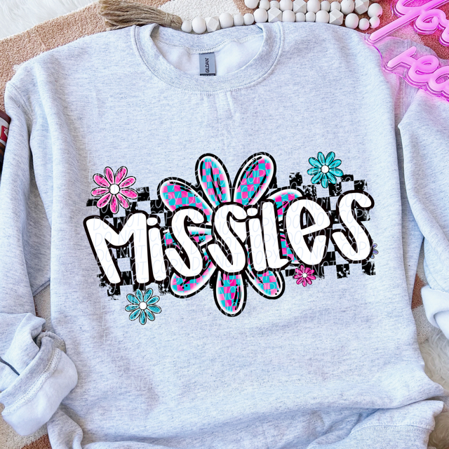 Checker Flower Mascots DTF Print