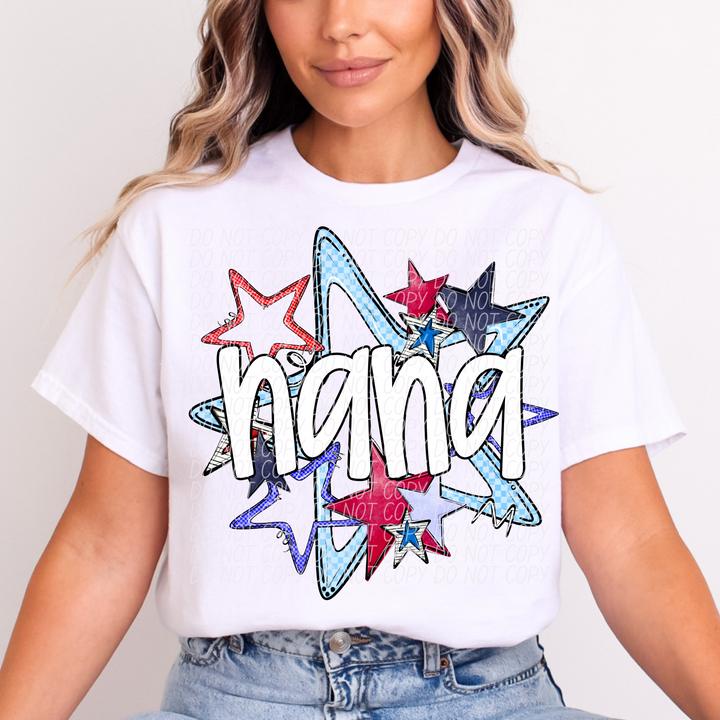 Fourth of July Star Names DTF Print