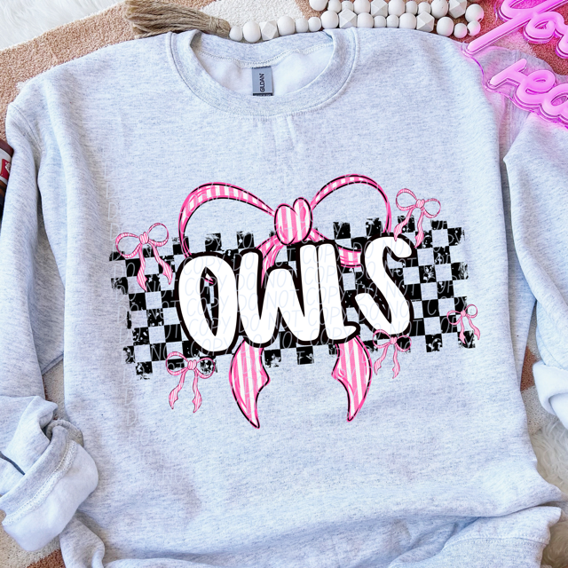 Pink Bow Mascots DTF Print