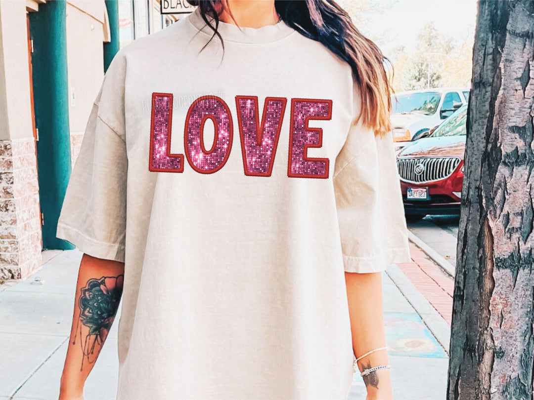 Love Faux Embrodiery DTF Print