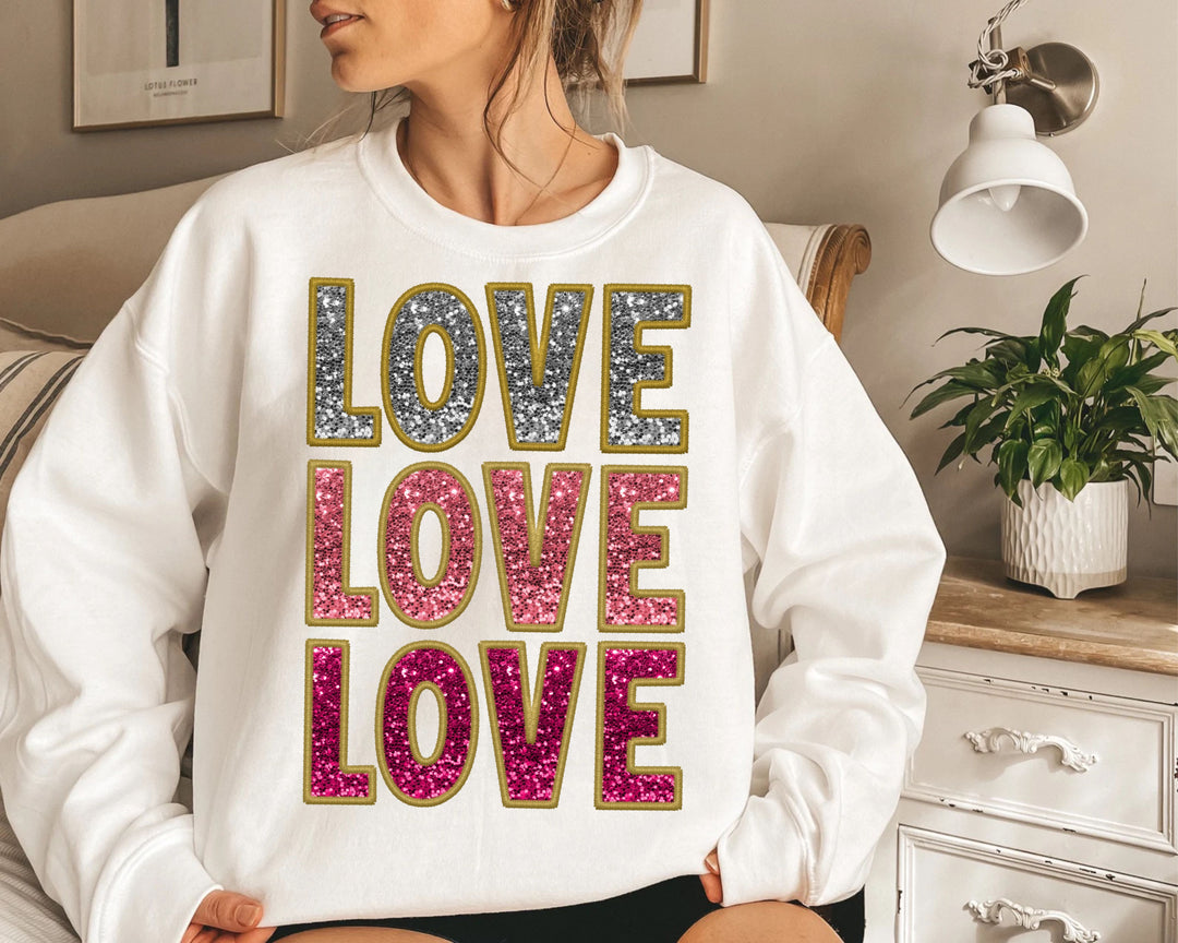 Love Love Love Faux Embroidery DTF Print