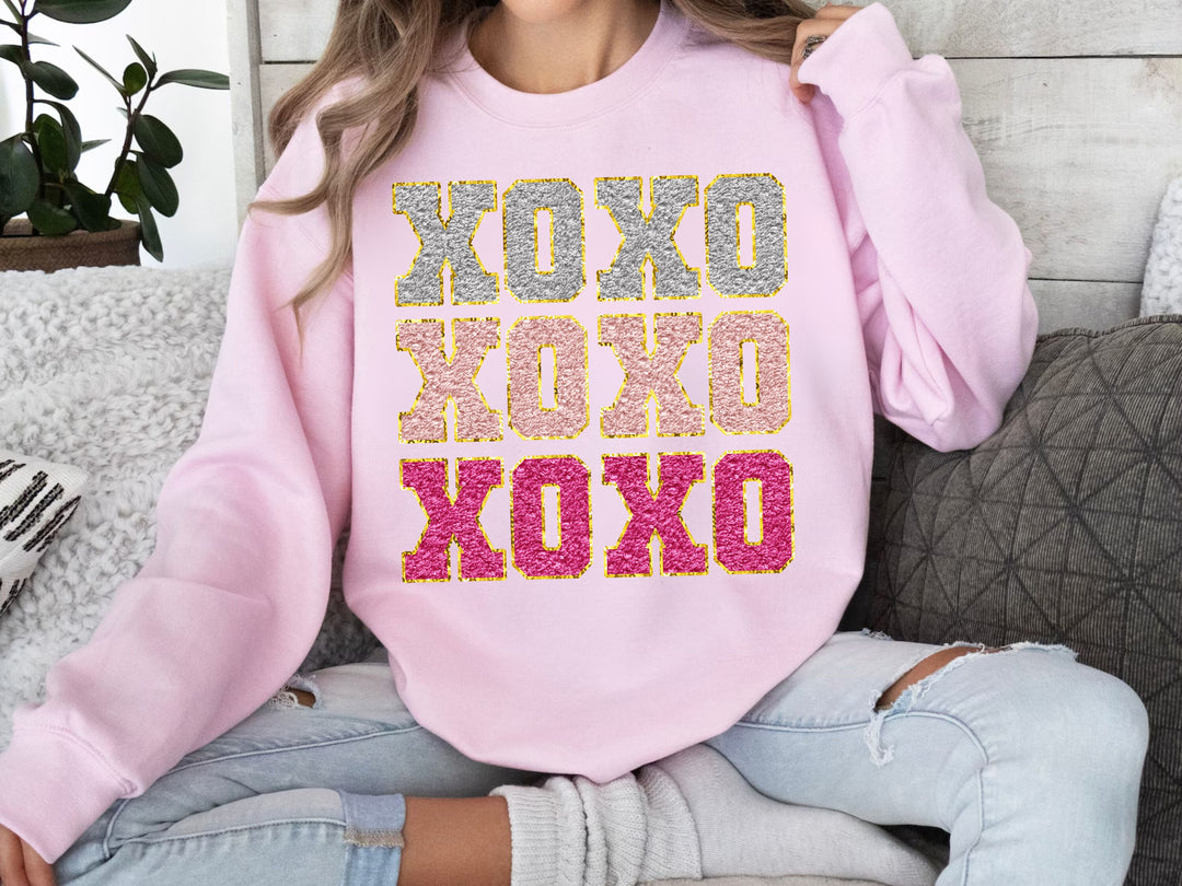 Stacked XOXO Faux Embroidery DTF Print