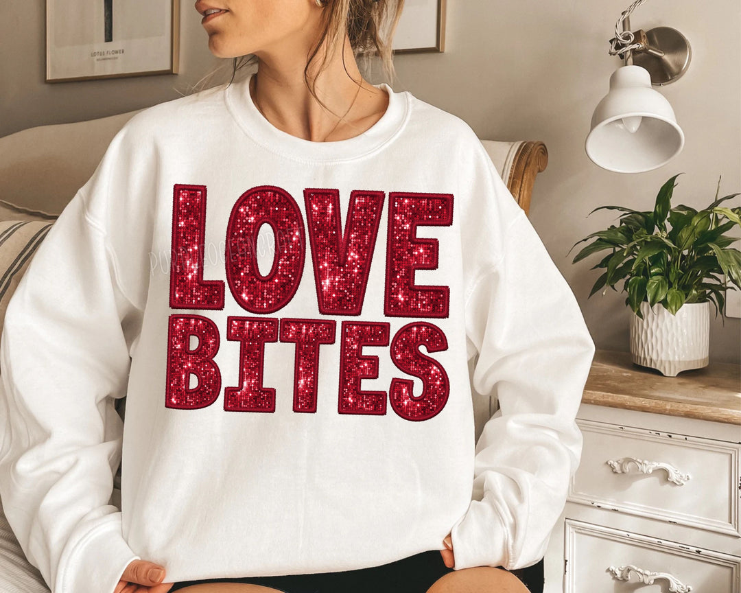 Love Bites Faux Embroidery DTF Print