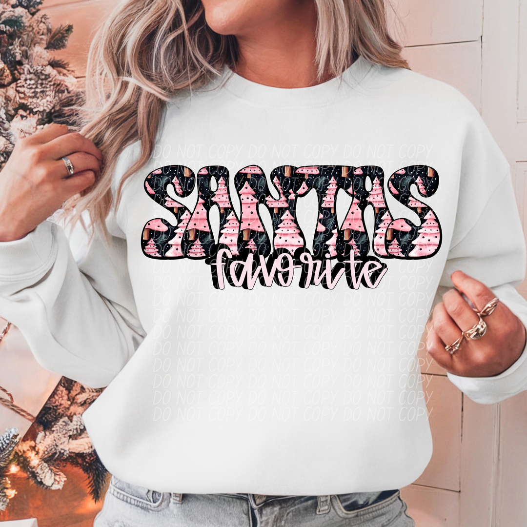 Santa’s Favorite Pink DTF Print