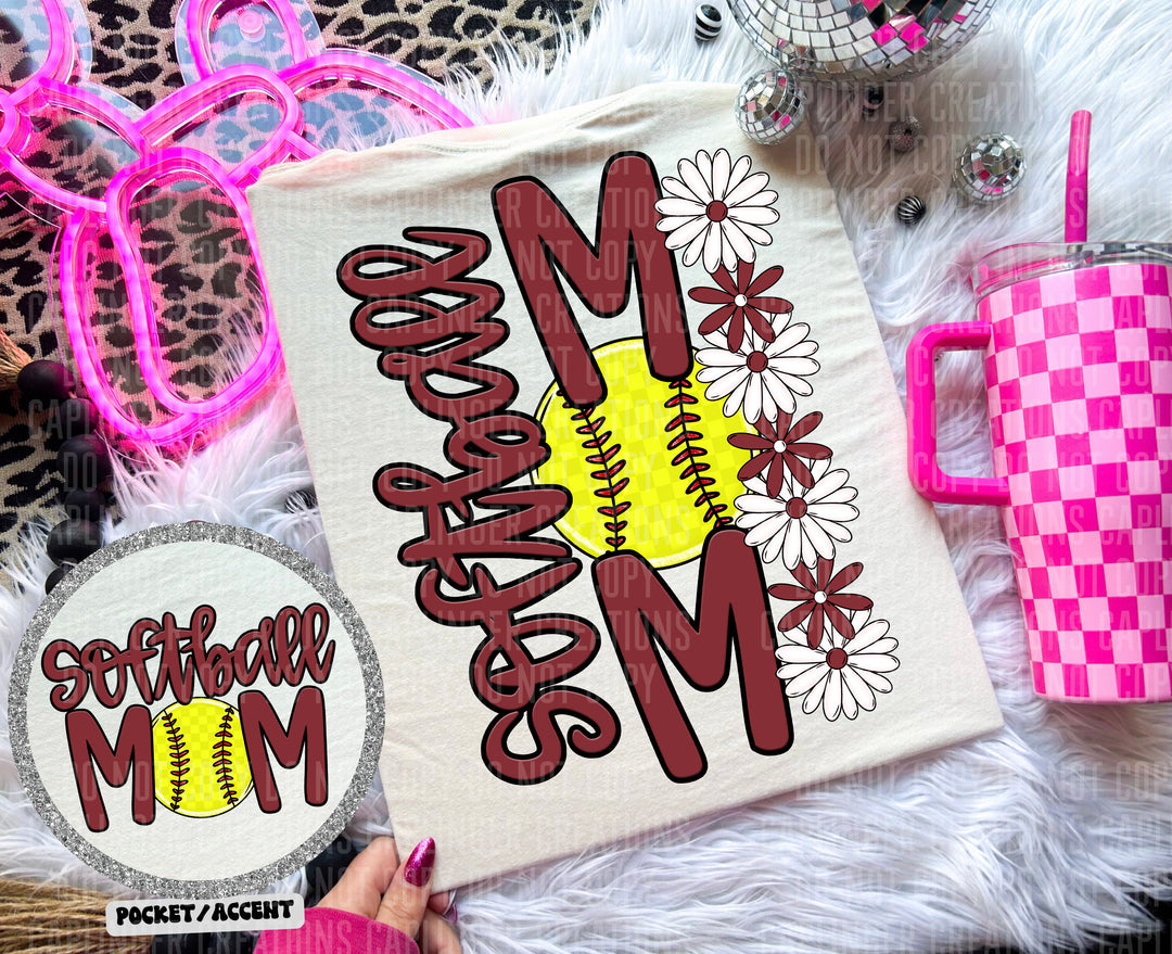 Softball Mom FRONT DTF Print