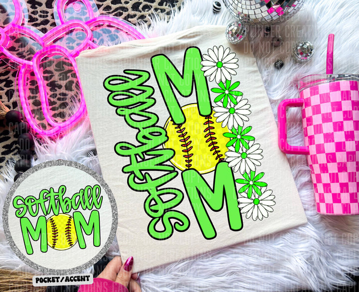 Softball Mom FRONT DTF Print