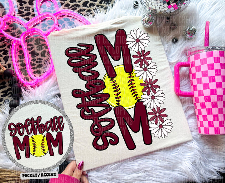 Softball Mom FRONT DTF Print