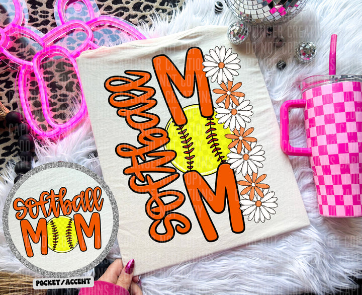 Softball Mom FRONT DTF Print