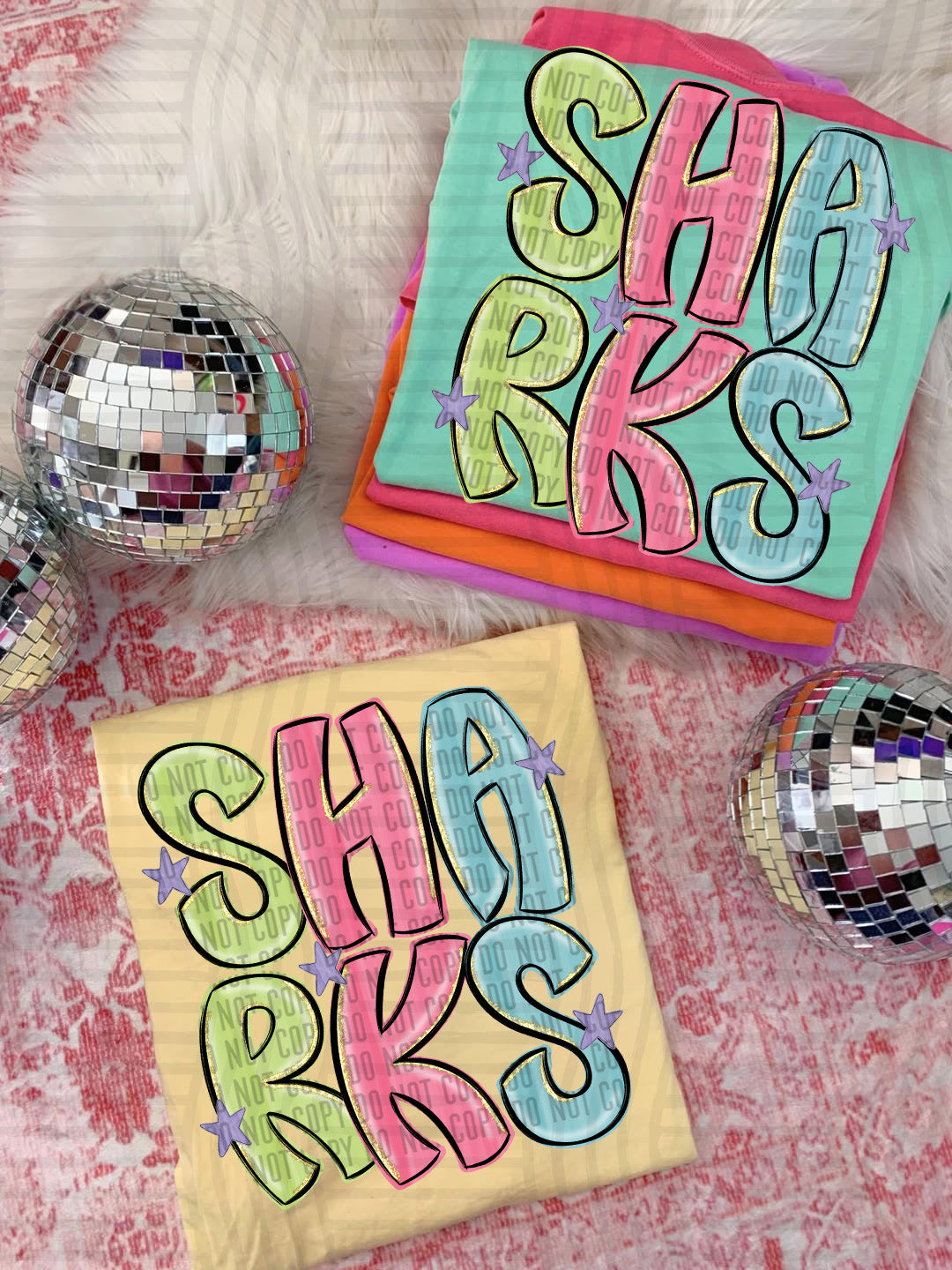 Glittery & Preppy Mascots DTF Print
