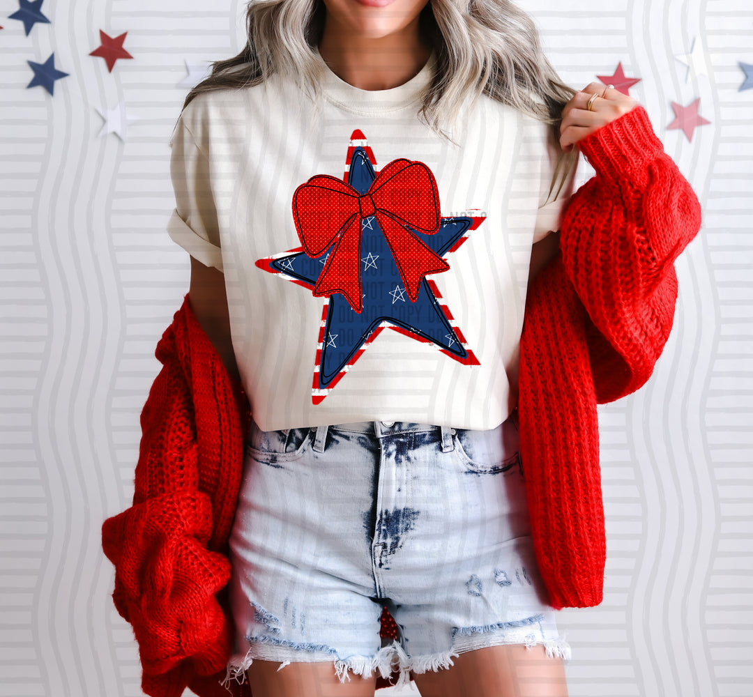 Star Red Bow DTF Print