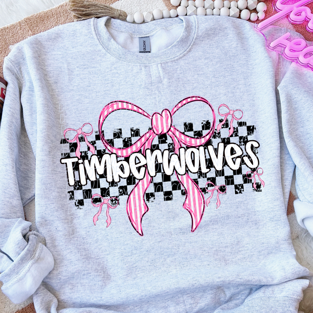 Pink Bow Mascots DTF Print