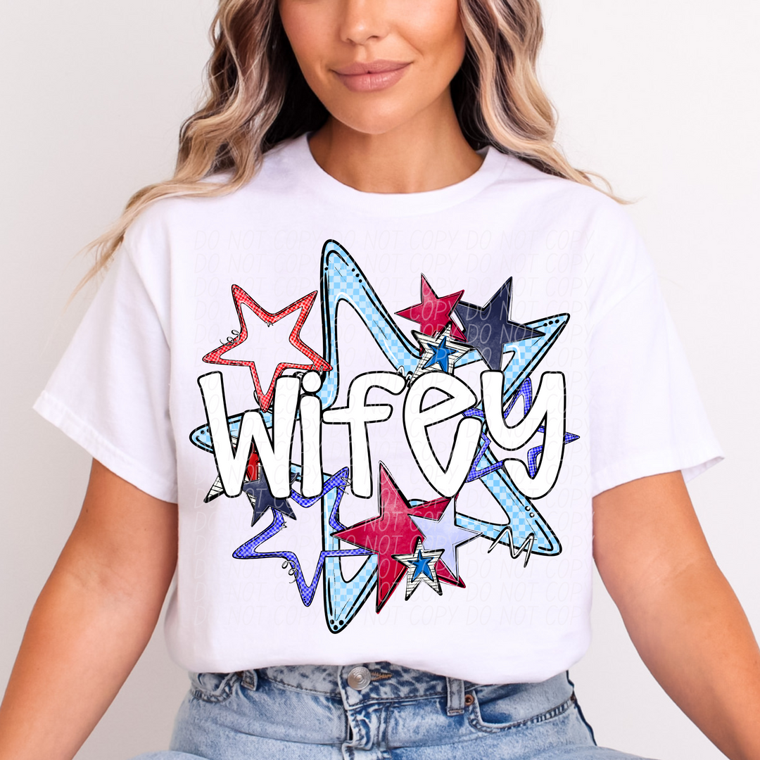 Fourth of July Wifey DTF Print