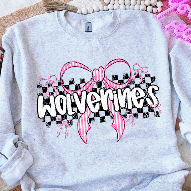 Pink Bow Mascots DTF Print