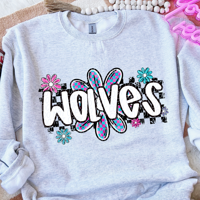 Checker Flower Mascots DTF Print