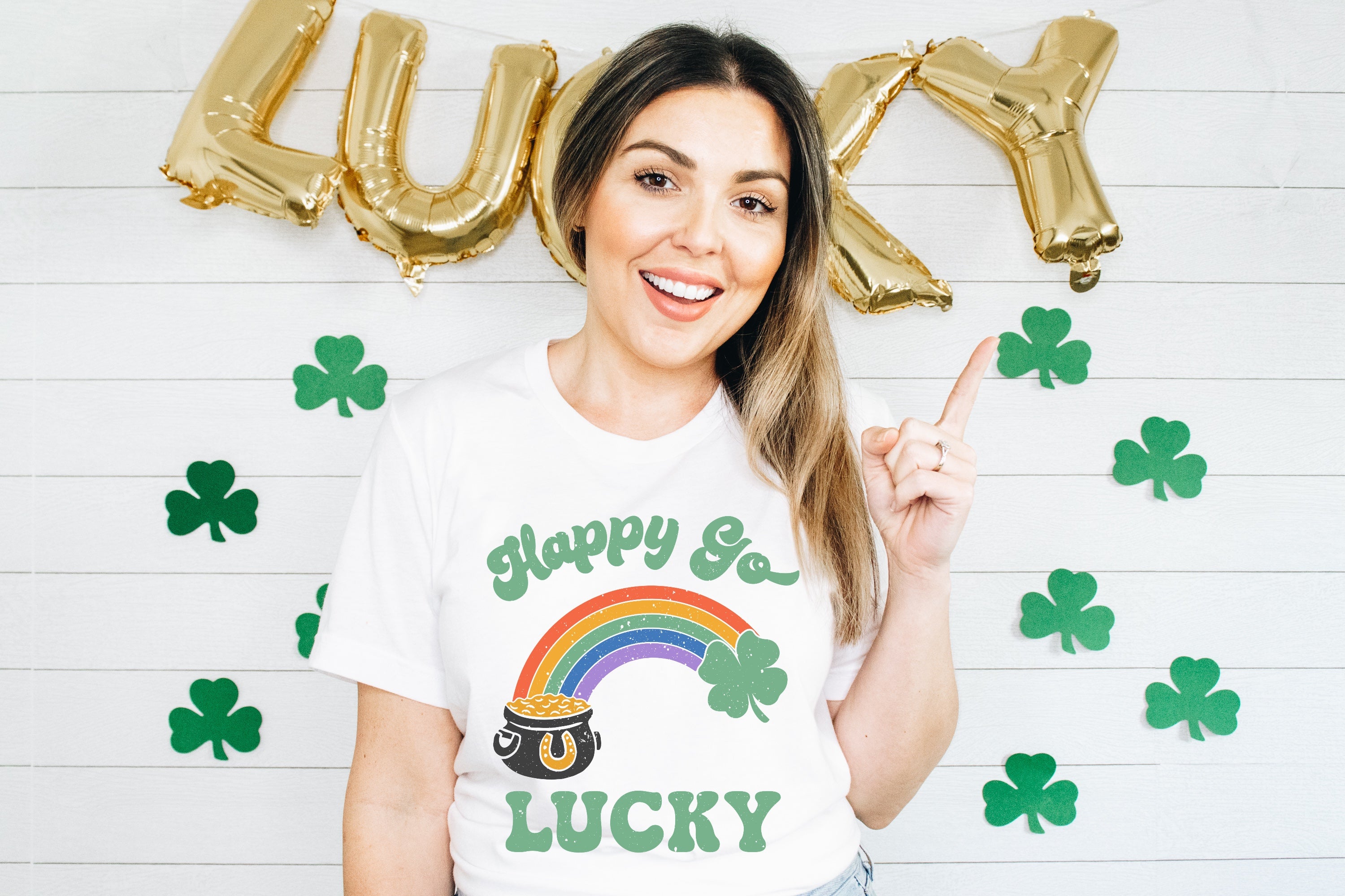Happy Go Lucky Rainbow Screen Print O15