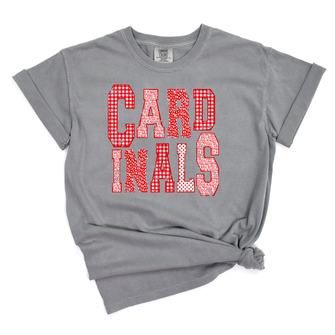 Cardinals Red Patterned DTF Print