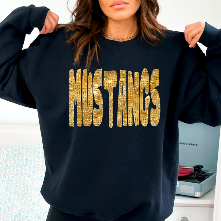 Mustangs Bling DTF Print