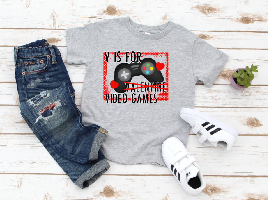 V is for Video Games DTF Print