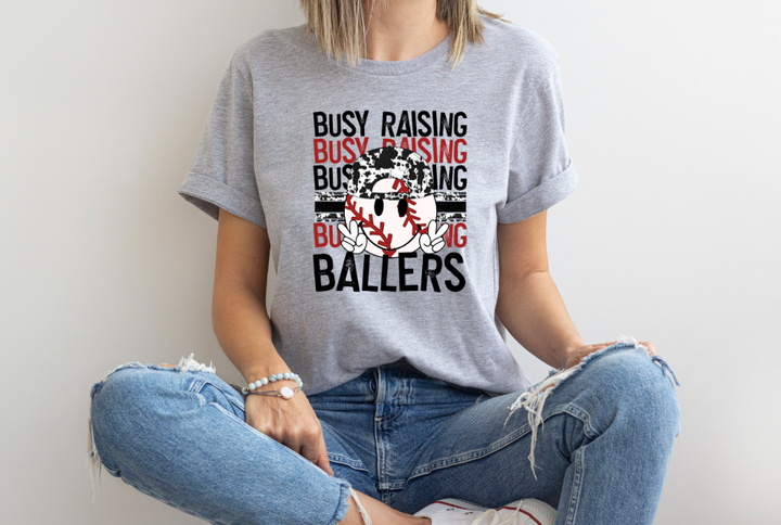 Busy Raising Ballers (Cowhide) DTF Print