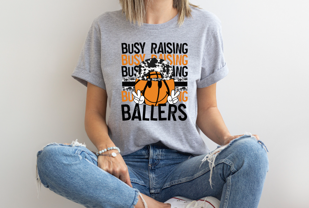 Busy Raising Ballers (Cowhide) DTF Print