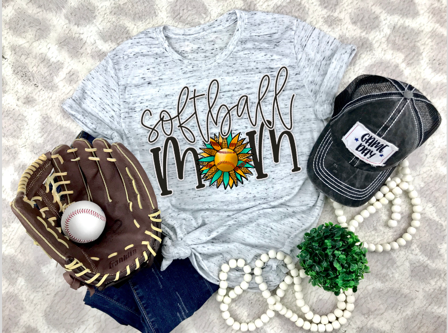 Softball Mom (Sunflower) DTF Print