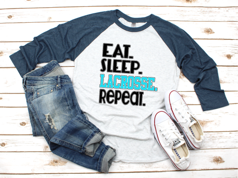 Eat Sleep Lacrosse Repeat DTF Print