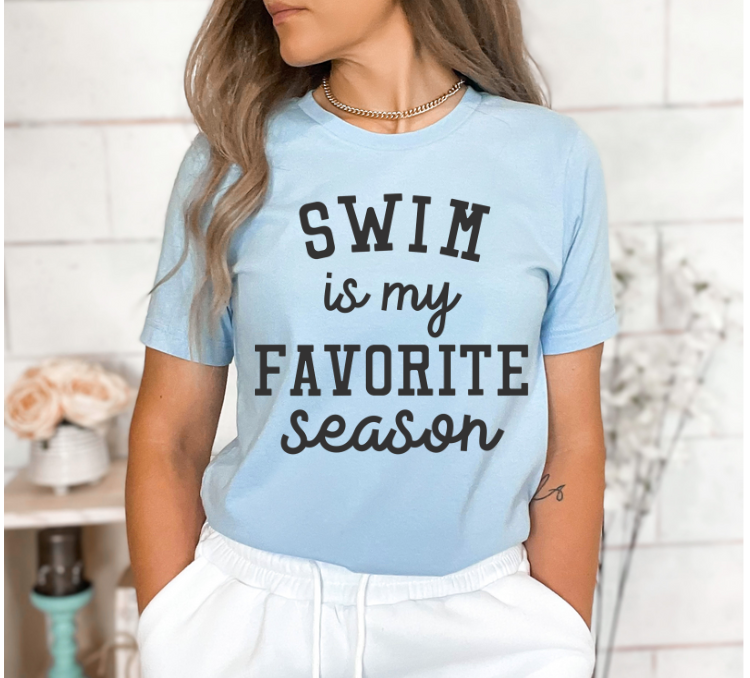 Swim is my Favorite Season (black/white) DTF Print