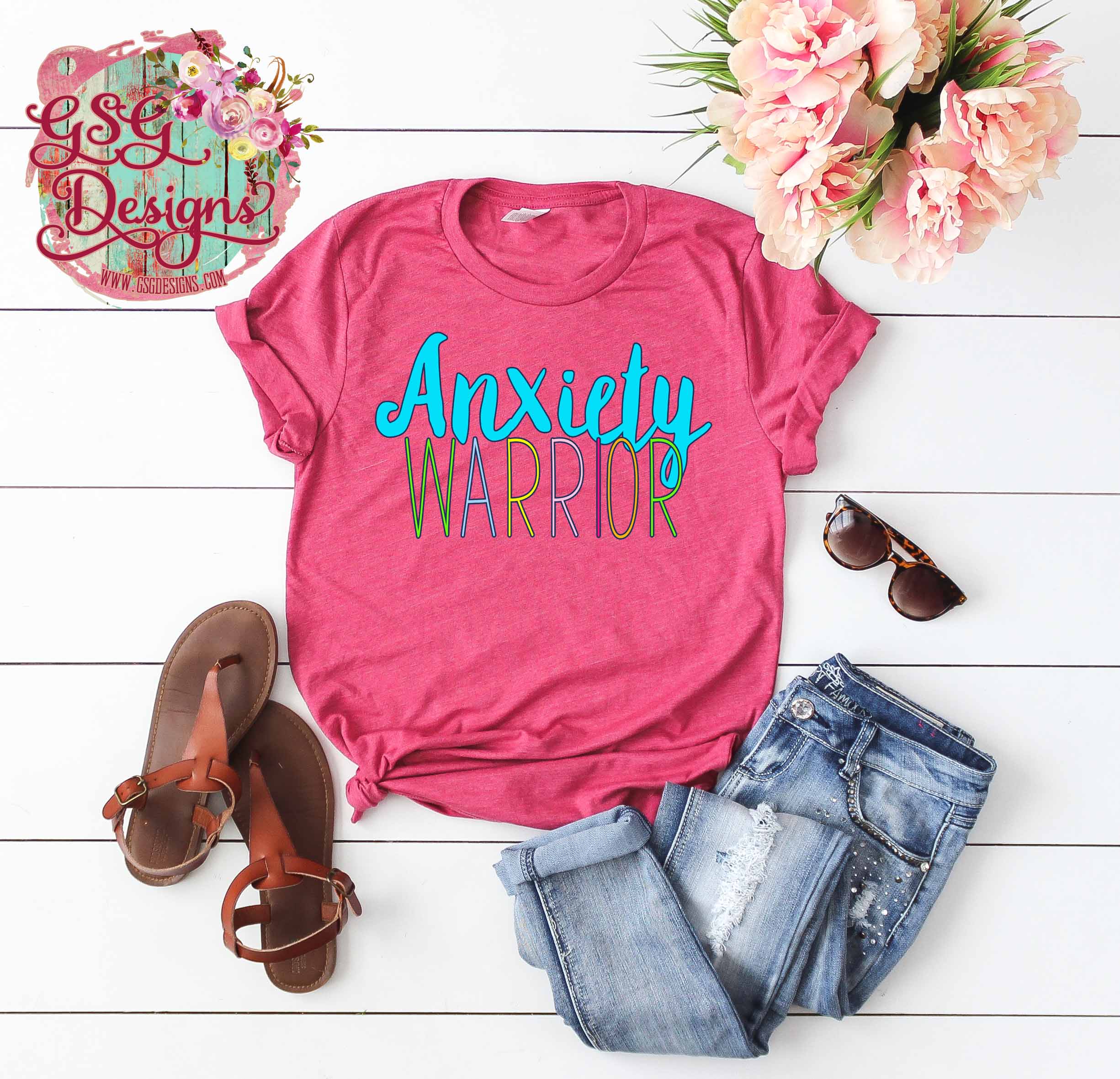 Anxiety Warrior Colorful Digital Design File PNG