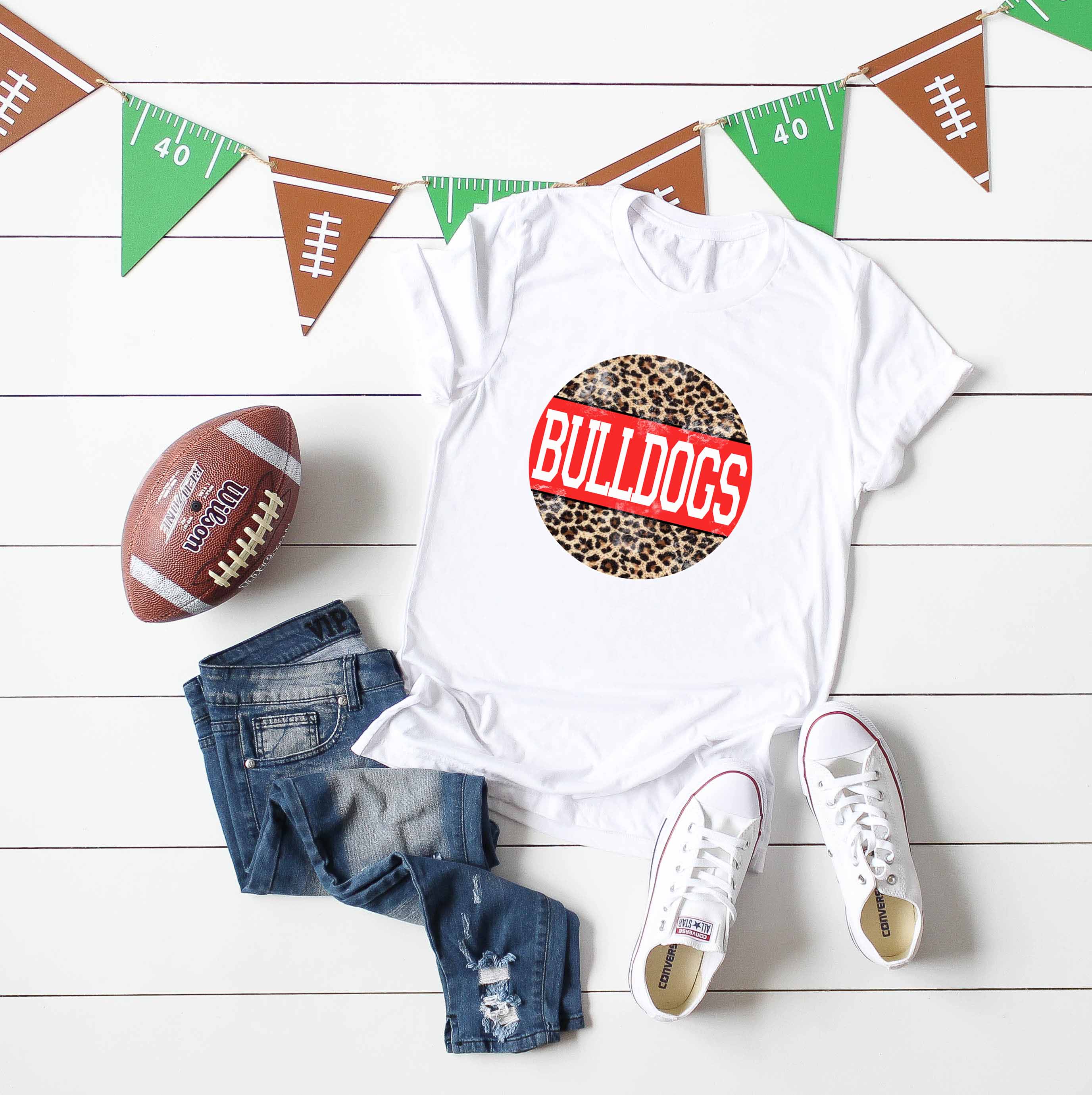 Bulldogs Leopard Circle Screen Print