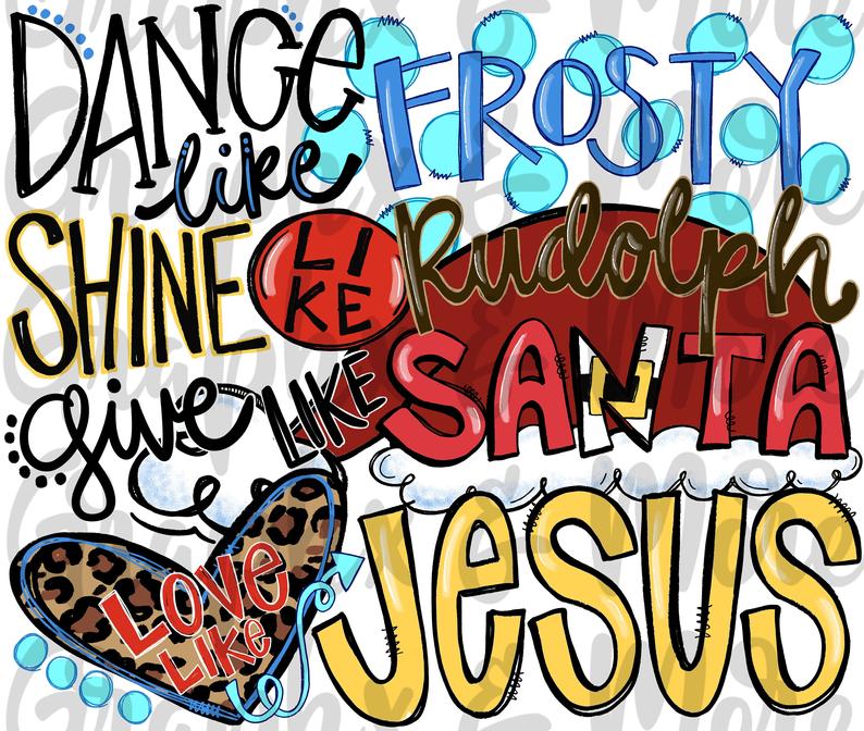 YOUTH Dance Like Frosty, Love Like Jesus Screen Print QR17