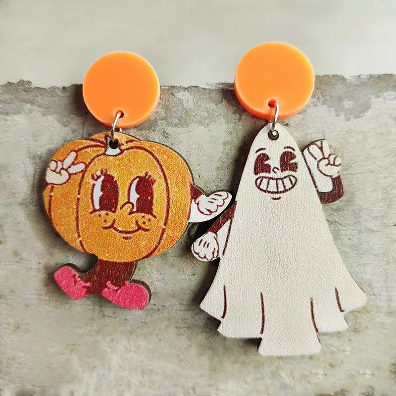 Retro Halloween Ghost and Ghouls Earrings