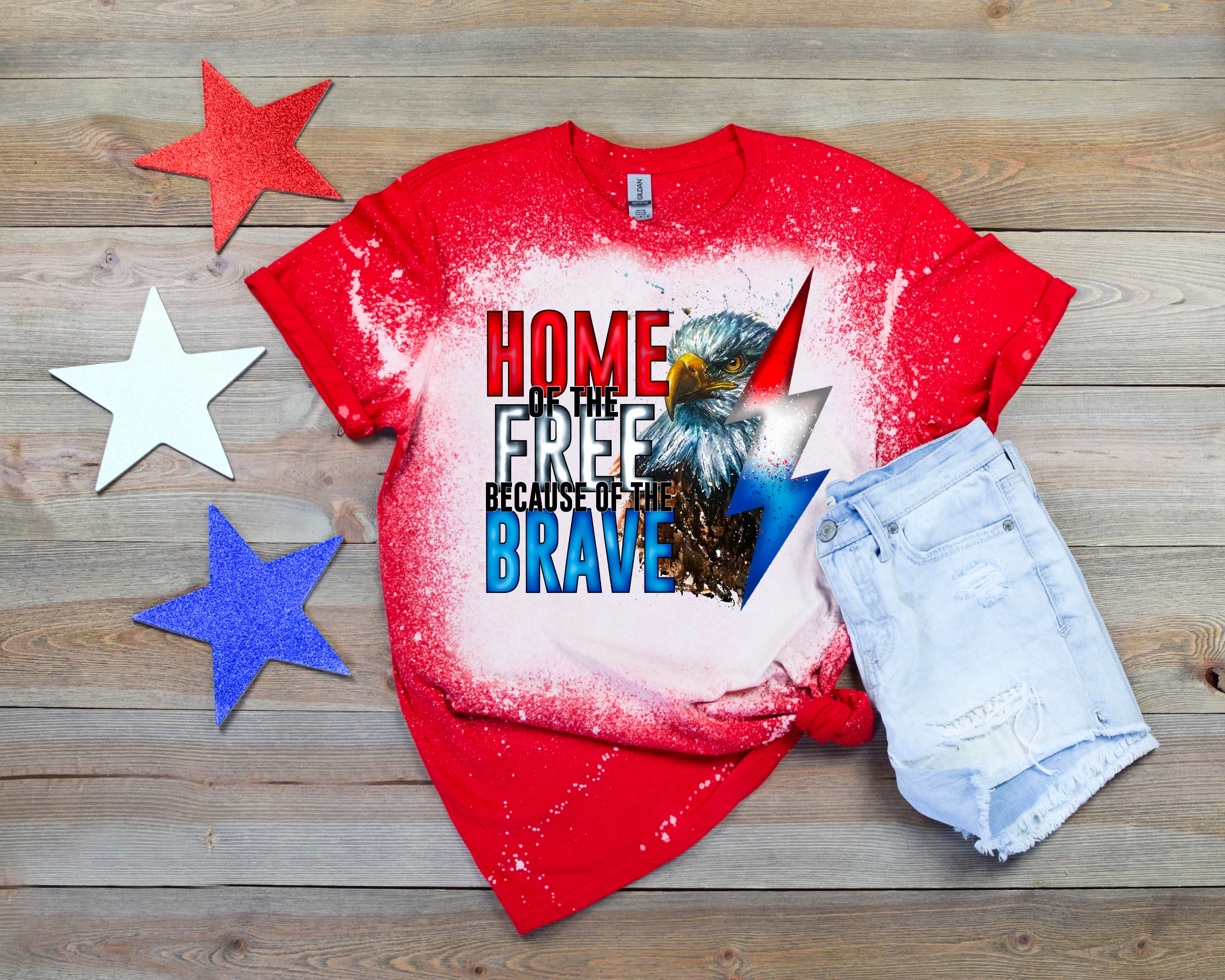 Home of the Free Because of the Brave Screen Print (K7)