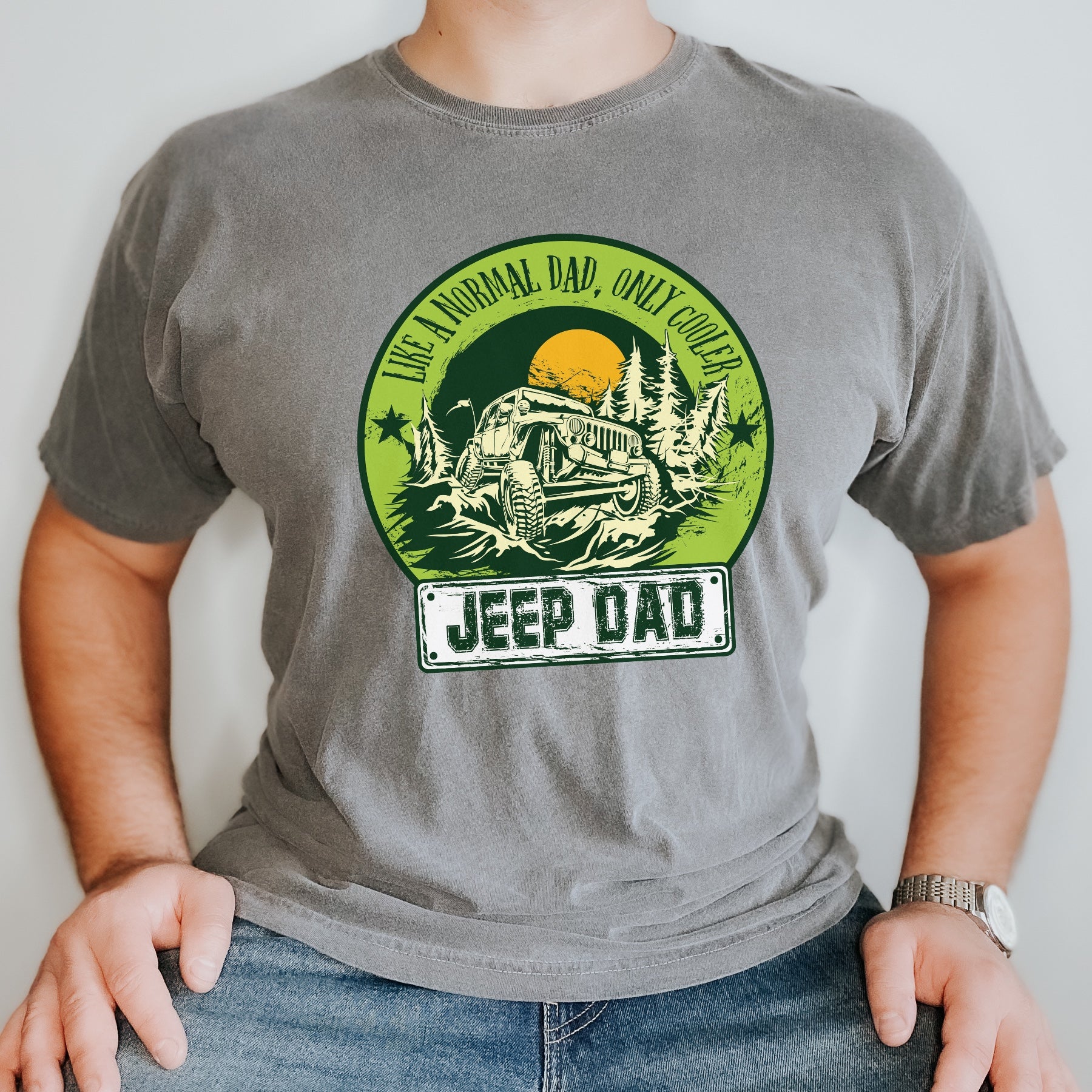 (LOW HEAT) Jeep Dad Like a Normal Dad But Cooler Screen Print (K23)