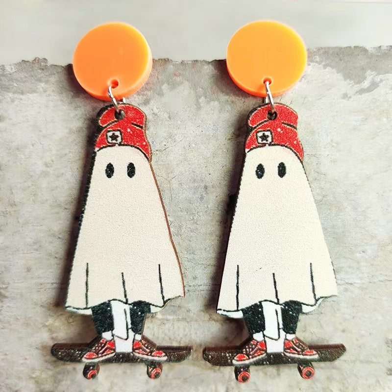 Retro Halloween Ghost and Ghouls Earrings