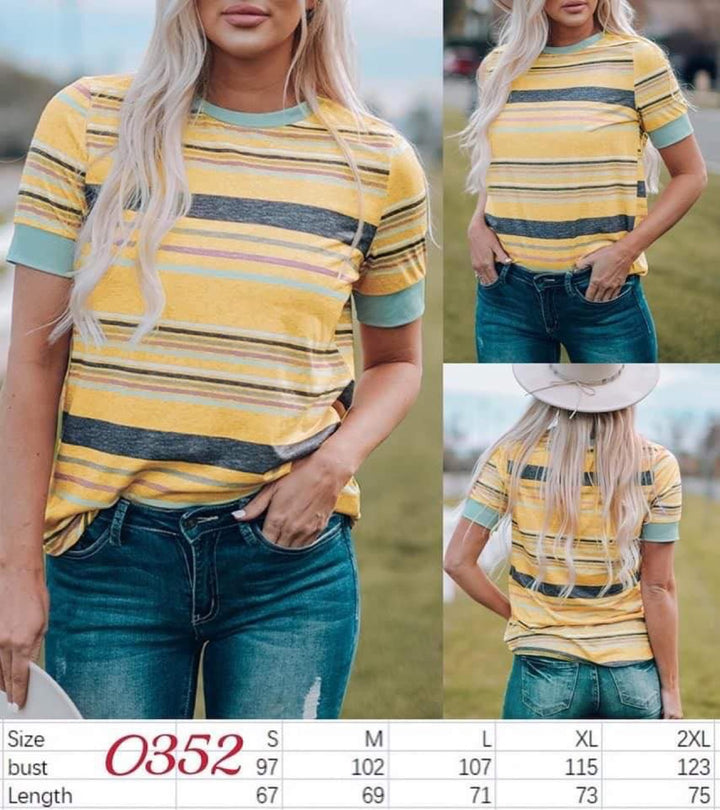 Yellow Striped Top