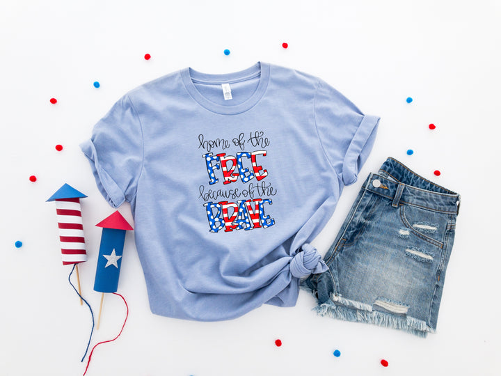 POLKA DOT Home of the Free Because of the Brave DTF Print