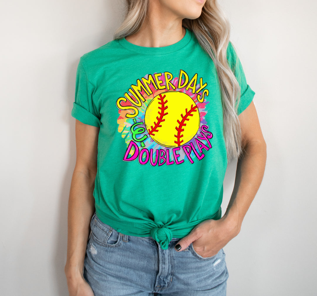 Summer Days and Double Plays Softball Screen Print SPORTS59