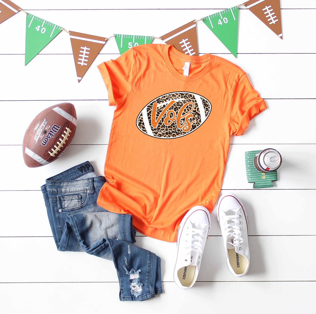 Vols Glitter Leopard Football Digital Design File .png